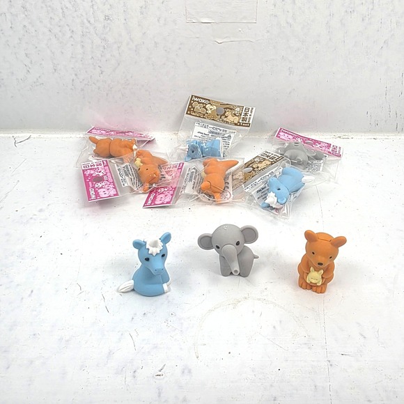 Iwako Other - Lot of 6 Iwako Japanese 3D Puzzle Erasers Unicorn Elephant Kangaroo NEW